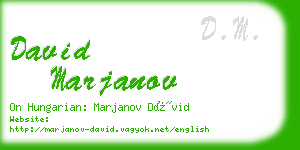 david marjanov business card